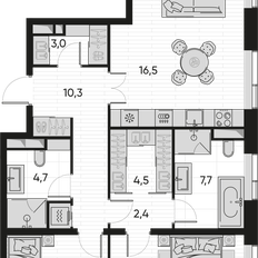 Квартира 95,5 м², 3-комнатная - изображение 2