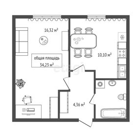 Квартира 34,2 м², 2-комнатная - изображение 1