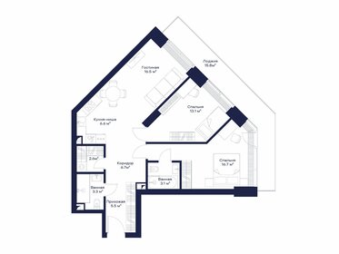 Квартира 81,9 м², 2-комнатная - изображение 1