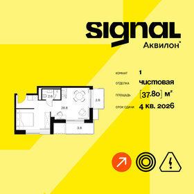 Квартира 37,8 м², 1-комнатные - изображение 1