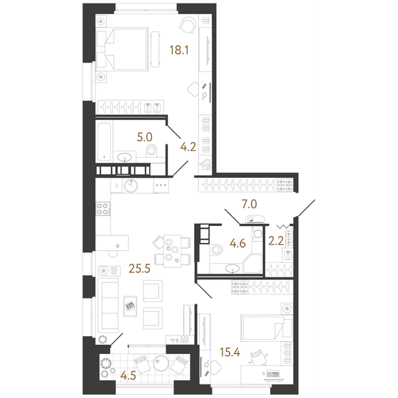 82 м², 2-комнатная квартира 27 549 244 ₽ - изображение 1
