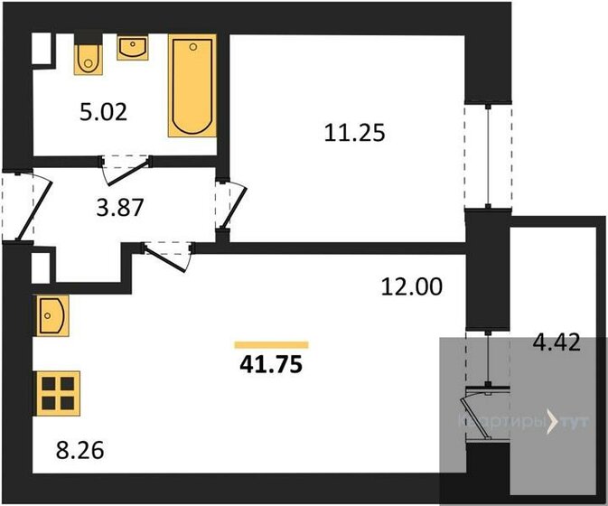 41,5 м², 1-комнатная квартира 5 678 321 ₽ - изображение 23