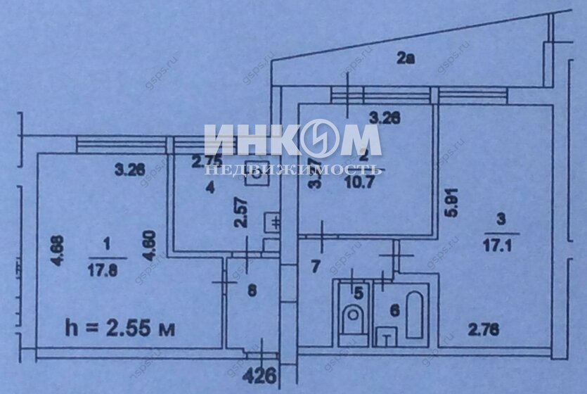 62,6 м², 3-комнатная квартира 15 490 000 ₽ - изображение 1