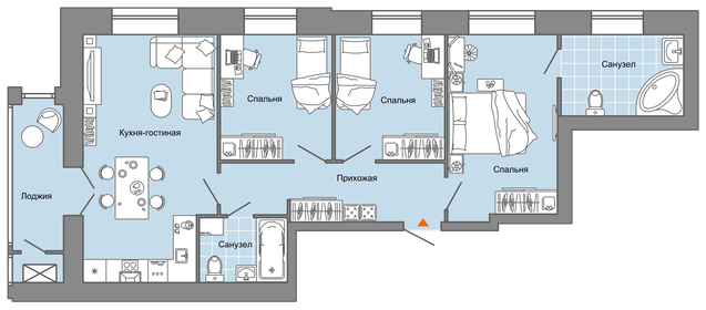 Квартира 84 м², 4-комнатная - изображение 1