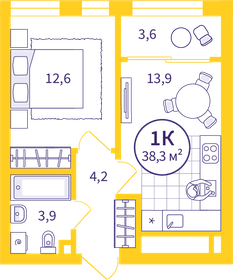 36,3 м², 1-комнатная квартира 5 400 000 ₽ - изображение 55