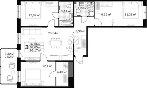 77,4 м², 4-комнатная квартира 4 750 000 ₽ - изображение 29