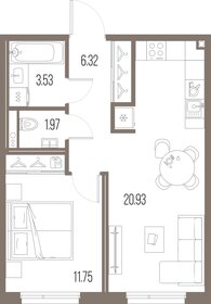 42,5 м², 1-комнатная квартира 12 274 800 ₽ - изображение 15