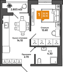 35,9 м², 1-комнатная квартира 4 051 050 ₽ - изображение 11