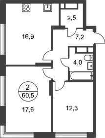 61,8 м², 2-комнатная квартира 18 144 660 ₽ - изображение 57