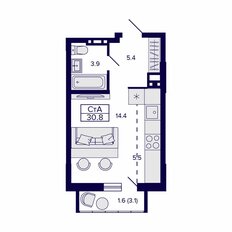 Квартира 39,9 м², 1-комнатная - изображение 2