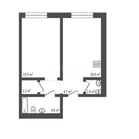 Квартира 52,6 м², 2-комнатная - изображение 1