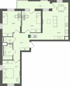 Квартира 88,7 м², 3-комнатная - изображение 1