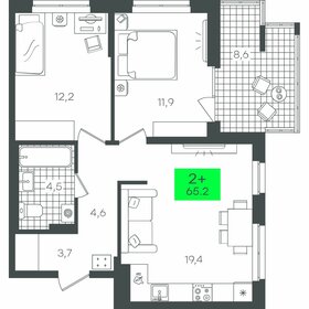 Квартира 65,2 м², 2-комнатная - изображение 1