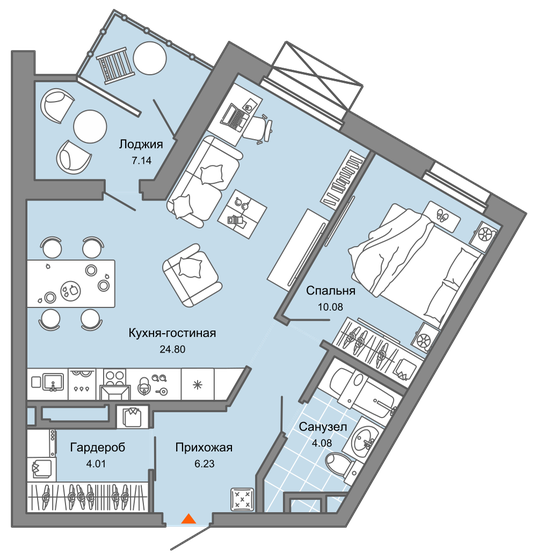 53 м², 2-комнатная квартира 7 028 964 ₽ - изображение 1