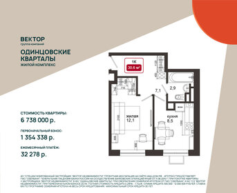 32,3 м², 1-комнатная квартира 7 112 000 ₽ - изображение 49