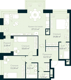 101,2 м², 3-комнатная квартира 18 124 504 ₽ - изображение 8