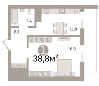 38,5 м², 1-комнатная квартира 4 790 000 ₽ - изображение 18
