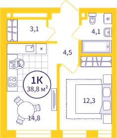 36,3 м², 1-комнатная квартира 5 400 000 ₽ - изображение 53