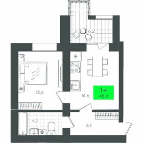 Квартира 45 м², 1-комнатная - изображение 1