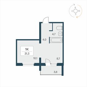 Квартира 31,3 м², 1-комнатная - изображение 1