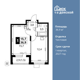 Квартира 36,9 м², 1-комнатная - изображение 1