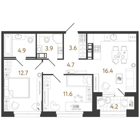 80 м², 2-комнатная квартира 3 800 ₽ в сутки - изображение 34