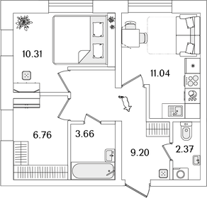 50 м², 2-комнатная квартира 6 895 000 ₽ - изображение 66