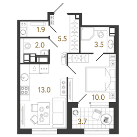 35,9 м², 1-комнатная квартира 12 703 872 ₽ - изображение 21