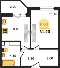 Квартира 31,2 м², 1-комнатная - изображение 1