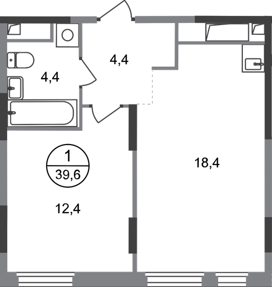 39,6 м², 1-комнатная квартира 10 975 705 ₽ - изображение 46