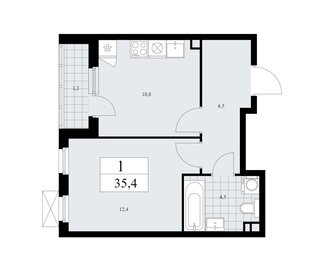 Квартира 35,4 м², 1-комнатная - изображение 1