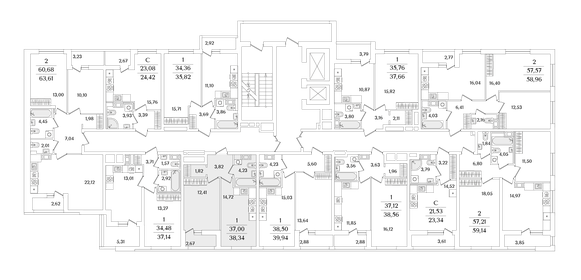 35,5 м², 1-комнатная квартира 9 530 460 ₽ - изображение 79