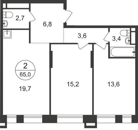 65 м², 2-комнатная квартира 17 352 108 ₽ - изображение 1