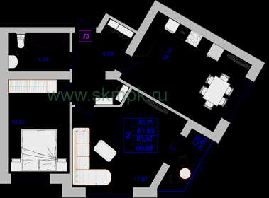 64 м², 2-комнатная квартира 17 350 000 ₽ - изображение 58