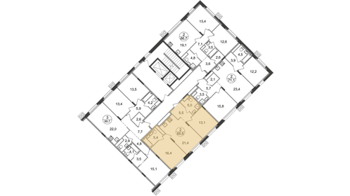 Квартира 66,8 м², 2-комнатная - изображение 2