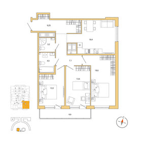 88,7 м², 3-комнатная квартира 17 150 000 ₽ - изображение 8