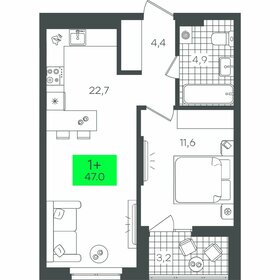 45 м², 1-комнатная квартира 5 000 000 ₽ - изображение 67