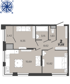 75,1 м², 2-комнатная квартира 7 200 000 ₽ - изображение 55