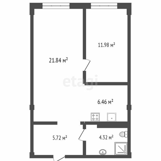 50,3 м², 2-комнатные апартаменты 4 230 000 ₽ - изображение 1