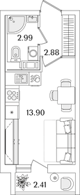 21,1 м², квартира-студия 5 807 322 ₽ - изображение 25