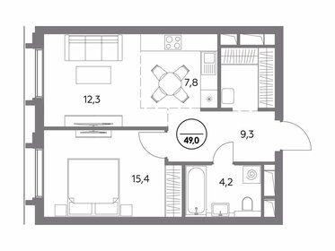 50,4 м², 1-комнатная квартира 22 226 400 ₽ - изображение 7