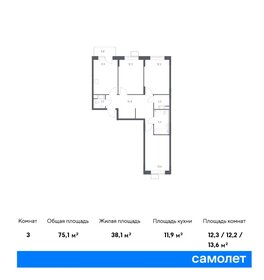 75 м², 3-комнатная квартира 14 068 875 ₽ - изображение 22