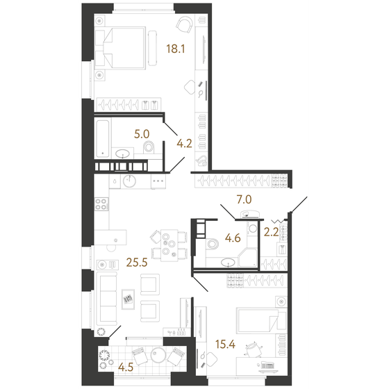 82 м², 2-комнатная квартира 25 757 160 ₽ - изображение 1