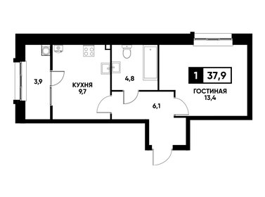 37 м², 1-комнатная квартира 5 250 000 ₽ - изображение 10