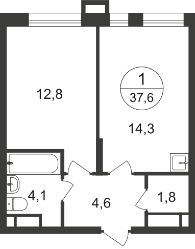 37,6 м², 1-комнатная квартира 12 493 846 ₽ - изображение 51
