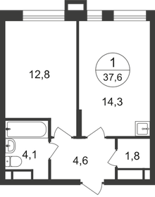 39,9 м², 1-комнатная квартира 12 618 710 ₽ - изображение 38