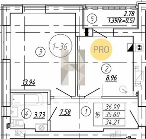 Квартира 35,6 м², 1-комнатная - изображение 2