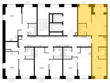 55 м², 2-комнатная квартира 7 824 700 ₽ - изображение 26