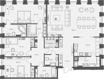 173 м², 3-комнатная квартира 53 350 000 ₽ - изображение 89