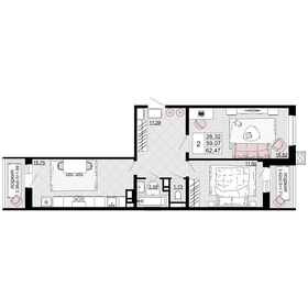 68,5 м², 2-комнатная квартира 7 300 000 ₽ - изображение 70